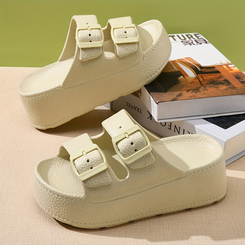 [Comfortable EVA Sandals] Comfortable & Durable Women's Casual EVA Sandals | Adjustable Buckle Straps, Breathable Open-Toe Summer Slippers for Indoor/Outdoor, Beach & Garden Use, Thick Sole Design, Lightweight Footwear