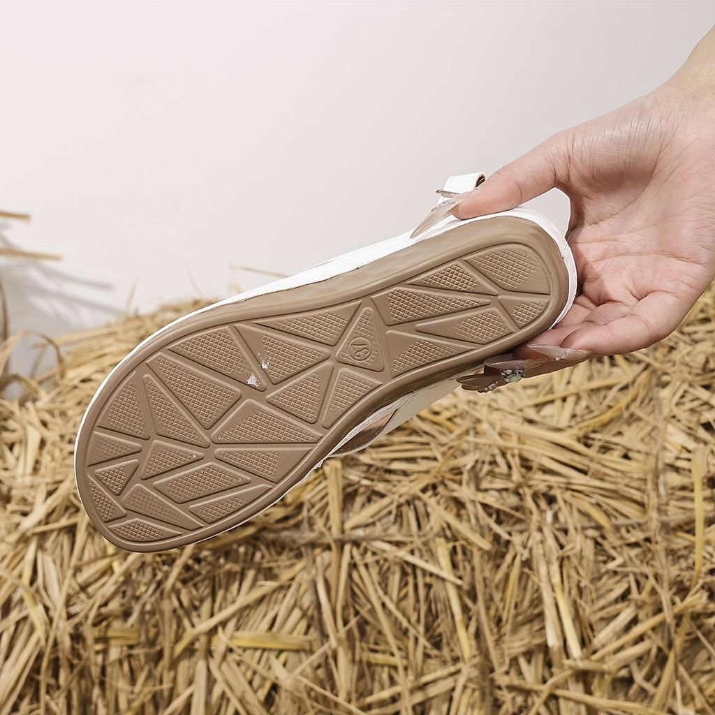 [Summer Sandals] Comfortable Lightweight Women's Summer Wedge Sandals | Slip-On Open-Toe Casual Shoes with Floral Accents, Soft Synthetic Cover & PU Sole for Beach, Office, or Casual Attire