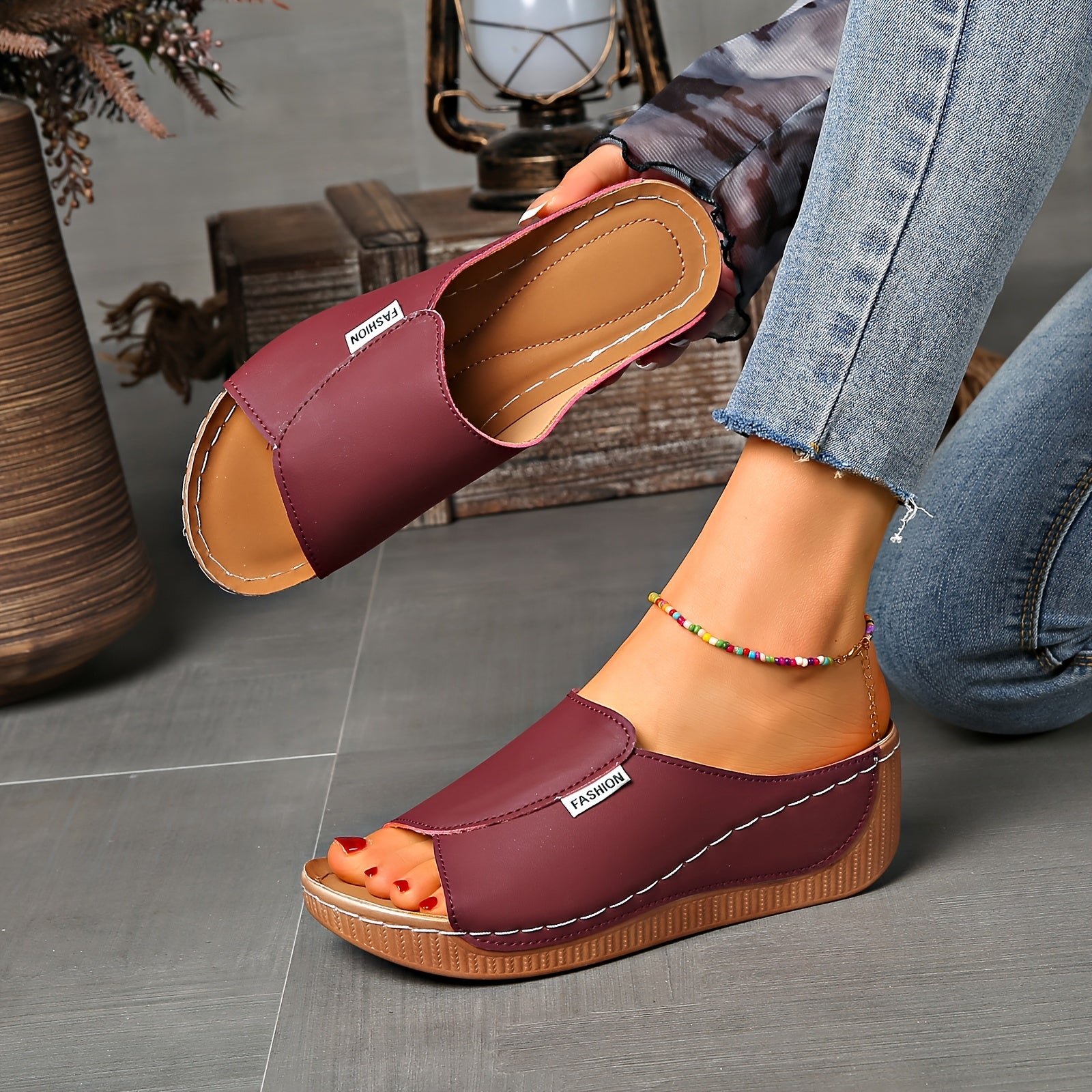 [Comfortable Slide Sandals] Comfortable ZPLXQQ Women's Light Blue Slide Sandals | Arch Support, Breathable Open-Toe Design with Soft Rubber Sole, Casual Mid-Heel Slip-On Shoes for Casual Attire, Faux Cover Upper