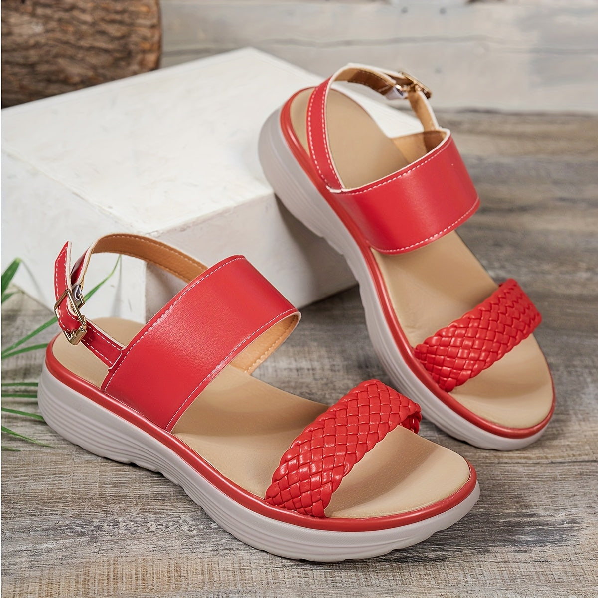 UMIK Women'S Casual Flat Sandals - Elegant Summer Beach Shoes with Adjustable Buckle Straps, Open-Toe Design, Synthetic Cover & PU Sole for Outdoor Comfort, Casual Summer Footwear, Strappy Sandals, Comfortable Footwear