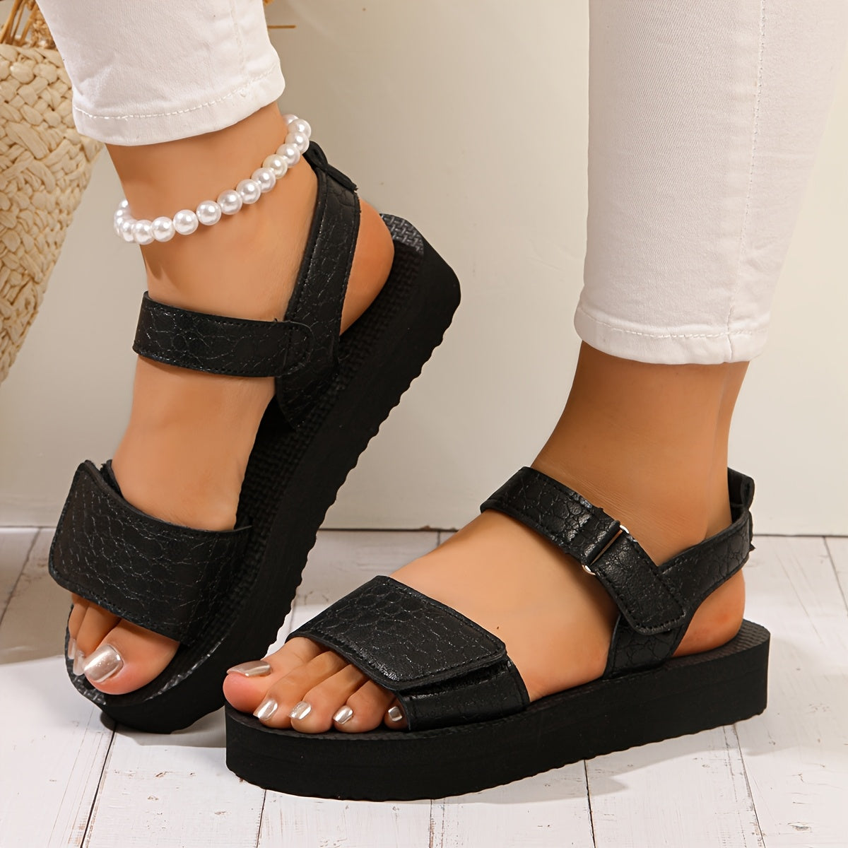 [Lightweight Sandals] Lightweight Women's Solid Color Fisherman Sandals | Open Toe, Strappy Back, EVA Sole, EVA Insole, Microfiber Inner | for Travel with Comfortable Materials